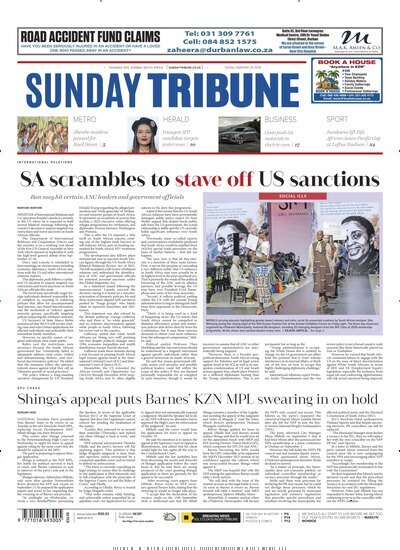 Titelbild der Ausgabe 38/2026 von Sunday Tribune. Diese Zeitschrift und viele weitere Zeitungsabos als Abo oder epaper bei United Kiosk online kaufen.