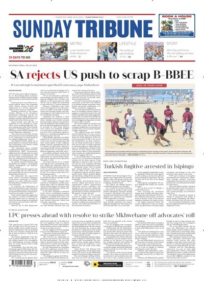 Titelbild der Ausgabe 40/2026 von Sunday Tribune. Diese Zeitschrift und viele weitere Zeitungsabos als Abo oder epaper bei United Kiosk online kaufen.