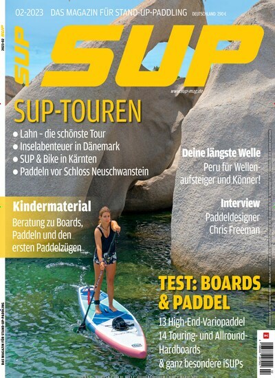 Titelbild der Ausgabe 2/2023 von SUP - Stand Up Paddling. Diese Zeitschrift und viele weitere Sportmagazine als Abo oder epaper bei United Kiosk online kaufen.