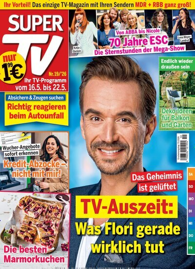 Titelbild der Ausgabe 19/2026 von Super TV. Diese Zeitschrift und viele weitere Programmzeitschriften als Abo oder epaper bei United Kiosk online kaufen.