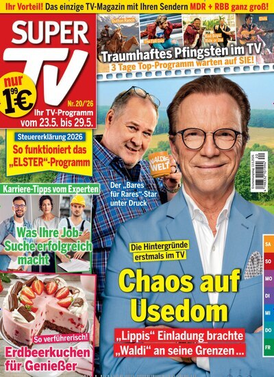 Titelbild der Ausgabe 20/2026 von Super TV. Diese Zeitschrift und viele weitere Programmzeitschriften als Abo oder epaper bei United Kiosk online kaufen.