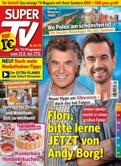 Titelbild der Ausgabe 25/2025 von Super TV. Diese Zeitschrift und viele weitere Programmzeitschriften als Abo oder epaper bei United Kiosk online kaufen.