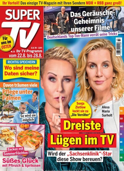 Titelbild der Ausgabe 33/2026 von Super TV. Diese Zeitschrift und viele weitere Programmzeitschriften als Abo oder epaper bei United Kiosk online kaufen.