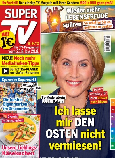 Titelbild der Ausgabe 34/2025 von Super TV. Diese Zeitschrift und viele weitere Programmzeitschriften als Abo oder epaper bei United Kiosk online kaufen.