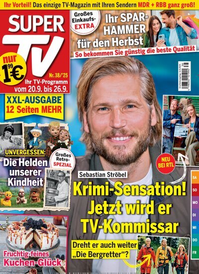 Titelbild der Ausgabe 38/2025 von Super TV. Diese Zeitschrift und viele weitere Programmzeitschriften als Abo oder epaper bei United Kiosk online kaufen.