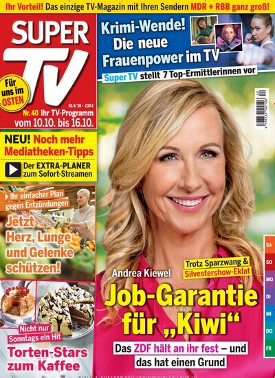 Titelbild der Ausgabe 40/2026 von Super TV. Diese Zeitschrift und viele weitere Programmzeitschriften als Abo oder epaper bei United Kiosk online kaufen.