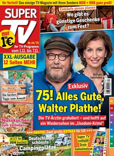 Titelbild der Ausgabe 44/2025 von Super TV. Diese Zeitschrift und viele weitere Programmzeitschriften als Abo oder epaper bei United Kiosk online kaufen.