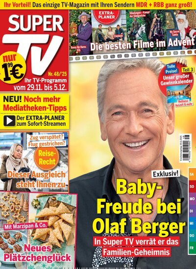 Titelbild der Ausgabe 48/2025 von Super TV. Diese Zeitschrift und viele weitere Programmzeitschriften als Abo oder epaper bei United Kiosk online kaufen.