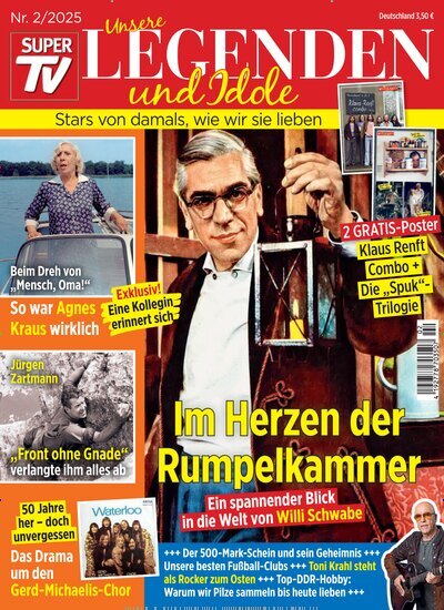 Titelbild der Ausgabe 2/2025 von Super TV Unsere Legenden und Idole. Diese Zeitschrift und viele weitere Lifestylemagazine und Peoplemagazine als Abo oder epaper bei United Kiosk online kaufen.