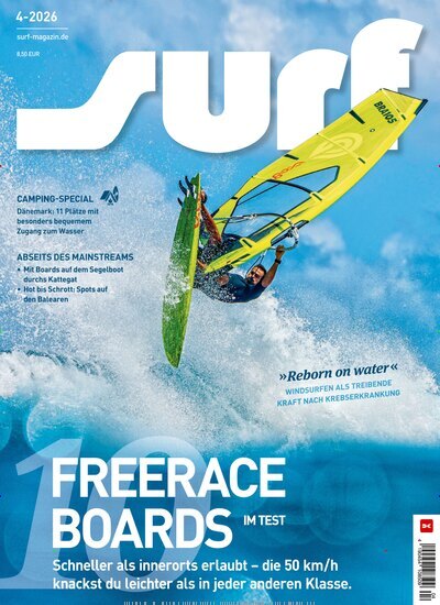 Titelbild der Ausgabe 4/2026 von surf. Diese Zeitschrift und viele weitere Sportmagazine als Abo oder epaper bei United Kiosk online kaufen.