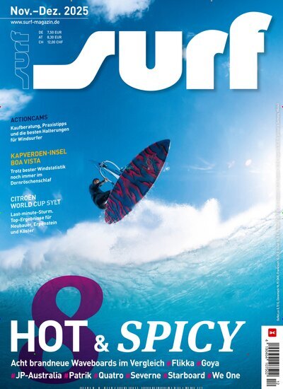 Titelbild der Ausgabe 12/2025 von surf. Diese Zeitschrift und viele weitere Sportmagazine als Abo oder epaper bei United Kiosk online kaufen.