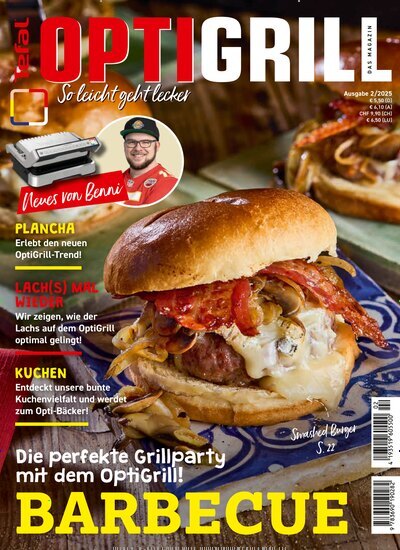 Titelbild der Ausgabe 2/2025 von Tefal Optigrill - Das Magazin. Diese Zeitschrift und viele weitere Kochzeitschriften und Backzeitschriften als Abo oder epaper bei United Kiosk online kaufen.