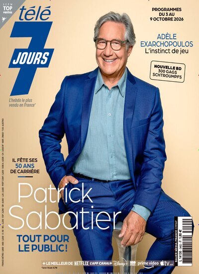 Titelbild der Ausgabe 38/2026 von Tele 7 Jours. Diese Zeitschrift und viele weitere Tv Magazine International als Abo oder epaper bei United Kiosk online kaufen.