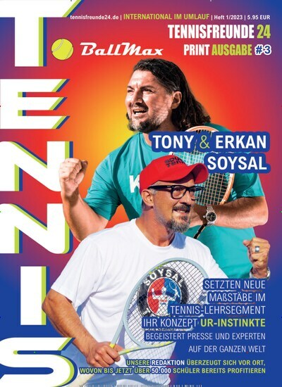 Titelbild der Ausgabe 1/2023 von Tennisfreunde24 Magazin. Diese Zeitschrift und viele weitere Sportmagazine als Abo oder epaper bei United Kiosk online kaufen.