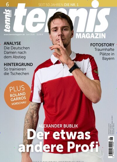 Titelbild der Ausgabe 6/2026 von tennisMAGAZIN. Diese Zeitschrift und viele weitere Sportmagazine als Abo oder epaper bei United Kiosk online kaufen.