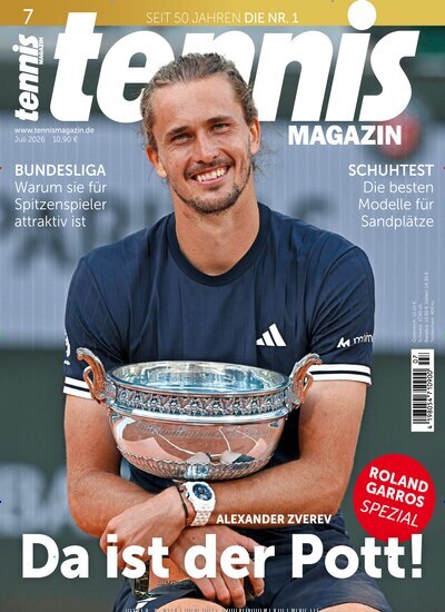 Titelbild der Ausgabe 7/2026 von tennisMAGAZIN. Diese Zeitschrift und viele weitere Sportmagazine als Abo oder epaper bei United Kiosk online kaufen.