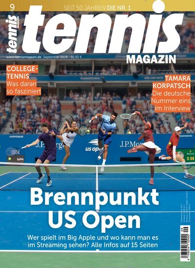 Titelbild der Ausgabe 9/2026 von tennisMAGAZIN. Diese Zeitschrift und viele weitere Sportmagazine als Abo oder epaper bei United Kiosk online kaufen.
