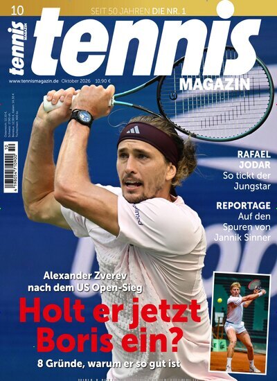 Titelbild der Ausgabe 10/2026 von tennisMAGAZIN. Diese Zeitschrift und viele weitere Sportmagazine als Abo oder epaper bei United Kiosk online kaufen.