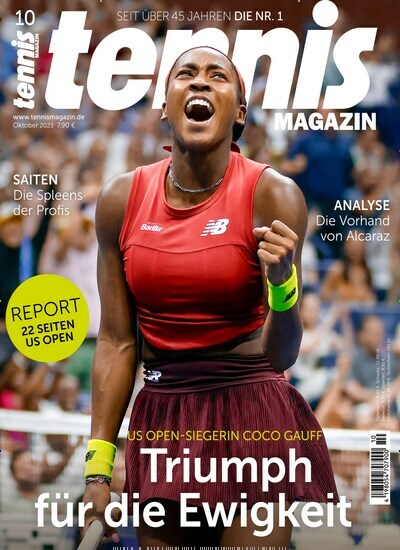 Titelbild der Ausgabe 100/2023 von tennisMAGAZIN. Diese Zeitschrift und viele weitere Sportmagazine als Abo oder epaper bei United Kiosk online kaufen.