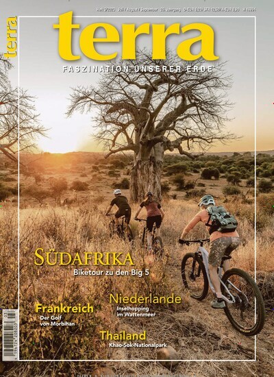Titelbild der Ausgabe 3/2023 von terra. Diese Zeitschrift und viele weitere Reisemagazine, Freizeitmagazine und Wissensmagazine als Abo oder epaper bei United Kiosk online kaufen.