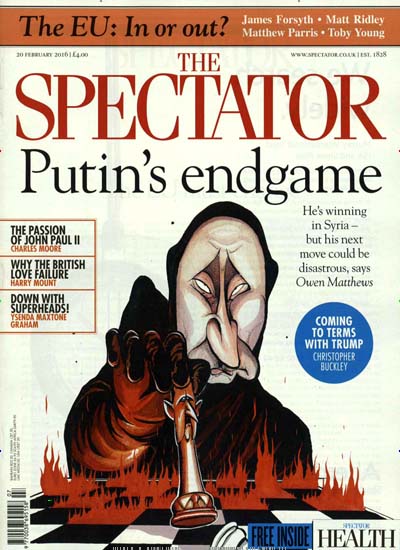 The Spectator United Kingdom aktuelles Titelbild Ausgabe 7/2016 Aktuelles Titelbild von The Spectator United Kingdom. Entdecken Sie jetzt die Ausgabe 7/2016. Lesen Sie gerne Wirtschaftsmagazine und Politikmagazine? Dann empfehlen wir Ihnen The Spectator United Kingdom als Abo oder Geschenkabo.