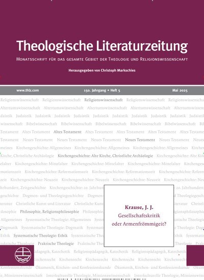 Titelbild der Ausgabe 5/2025 von Theologische Literaturzeitung. Diese Zeitschrift und viele weitere Kunstmagazine und Kulturmagazine als Abo oder epaper bei United Kiosk online kaufen.