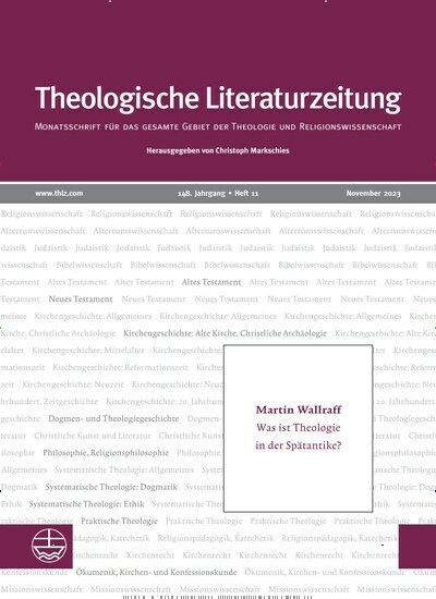 Titelbild der Ausgabe 11/2023 von Theologische Literaturzeitung. Diese Zeitschrift und viele weitere Kunstmagazine und Kulturmagazine als Abo oder epaper bei United Kiosk online kaufen.