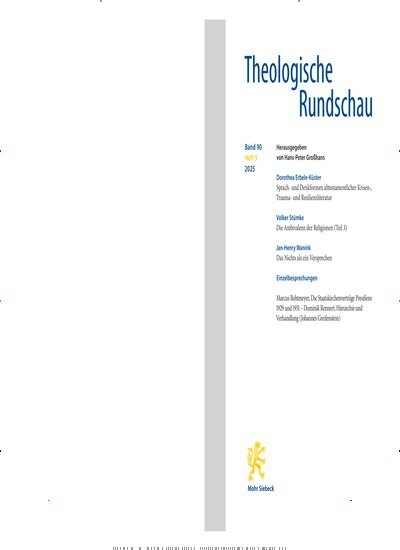 Titelbild der Ausgabe 3/2025 von Theologische Rundschau (ThR). Diese Zeitschrift und viele weitere Kunstmagazine und Kulturmagazine als Abo oder epaper bei United Kiosk online kaufen.