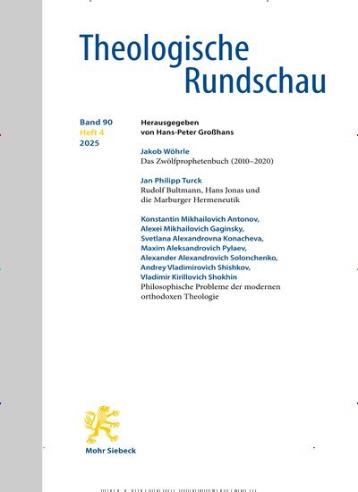Titelbild der Ausgabe 4/2025 von Theologische Rundschau (ThR). Diese Zeitschrift und viele weitere Kunstmagazine und Kulturmagazine als Abo oder epaper bei United Kiosk online kaufen.