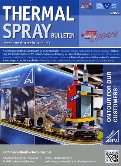 Titelbild der Ausgabe 2/2022 von Thermal Spray Bulletin. Diese Zeitschrift und viele weitere Industriemagazine und Handwerkmagazine als Abo oder epaper bei United Kiosk online kaufen.