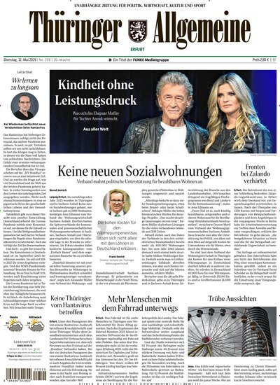 Titelbild der Ausgabe 109/2026 von Thüringer Allgemeine Erfurt. Diese Zeitschrift und viele weitere Zeitungsabos als Abo oder epaper bei United Kiosk online kaufen.