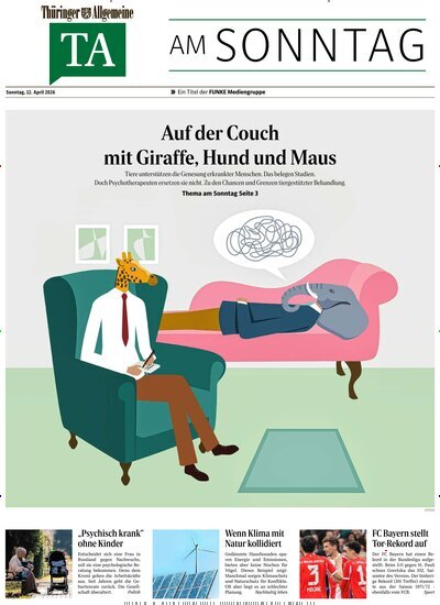 Titelbild der Ausgabe 15/2026 von Thüringer Allgemeine TA am Sonntag. Diese Zeitschrift und viele weitere Zeitungsabos als Abo oder epaper bei United Kiosk online kaufen.