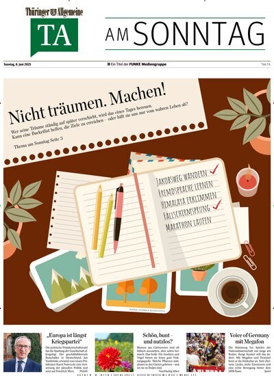 Titelbild der Ausgabe 23/2025 von Thüringer Allgemeine TA am Sonntag. Diese Zeitschrift und viele weitere Zeitungsabos als Abo oder epaper bei United Kiosk online kaufen.