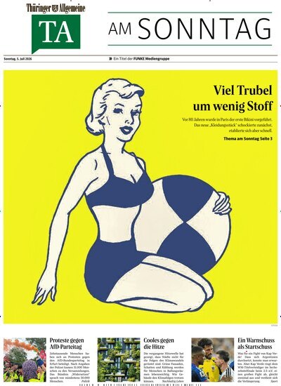 Titelbild der Ausgabe 27/2026 von Thüringer Allgemeine TA am Sonntag. Diese Zeitschrift und viele weitere Zeitungsabos als Abo oder epaper bei United Kiosk online kaufen.
