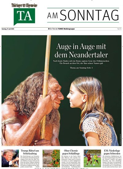 Titelbild der Ausgabe 28/2025 von Thüringer Allgemeine TA am Sonntag. Diese Zeitschrift und viele weitere Zeitungsabos als Abo oder epaper bei United Kiosk online kaufen.
