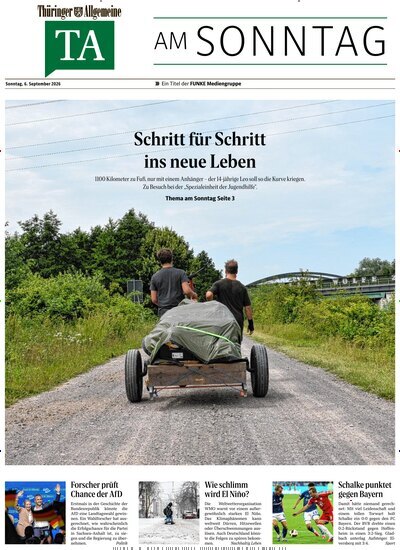 Titelbild der Ausgabe 36/2026 von Thüringer Allgemeine TA am Sonntag. Diese Zeitschrift und viele weitere Zeitungsabos als Abo oder epaper bei United Kiosk online kaufen.