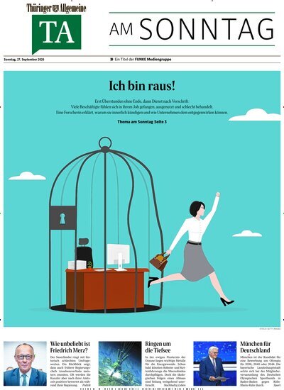 Titelbild der Ausgabe 39/2026 von Thüringer Allgemeine TA am Sonntag. Diese Zeitschrift und viele weitere Zeitungsabos als Abo oder epaper bei United Kiosk online kaufen.