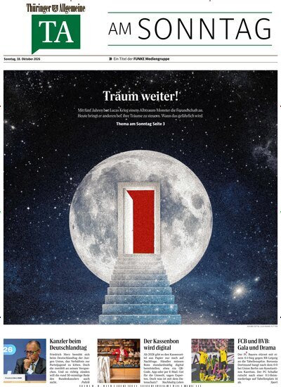 Titelbild der Ausgabe 42/2026 von Thüringer Allgemeine TA am Sonntag. Diese Zeitschrift und viele weitere Zeitungsabos als Abo oder epaper bei United Kiosk online kaufen.