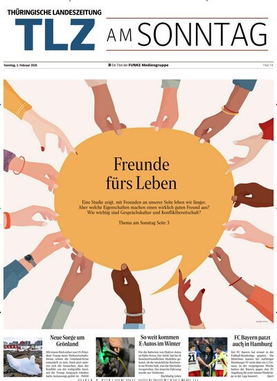 Titelbild der Ausgabe 5/2026 von Thüringische Landeszeitung TLZ am Sonntag. Diese Zeitschrift und viele weitere Zeitungsabos als Abo oder epaper bei United Kiosk online kaufen.