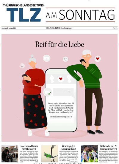 Titelbild der Ausgabe 6/2026 von Thüringische Landeszeitung TLZ am Sonntag. Diese Zeitschrift und viele weitere Zeitungsabos als Abo oder epaper bei United Kiosk online kaufen.