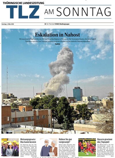 Titelbild der Ausgabe 9/2026 von Thüringische Landeszeitung TLZ am Sonntag. Diese Zeitschrift und viele weitere Zeitungsabos als Abo oder epaper bei United Kiosk online kaufen.