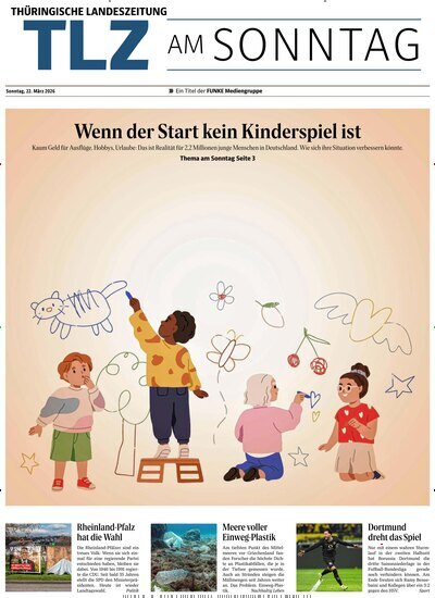 Titelbild der Ausgabe 12/2026 von Thüringische Landeszeitung TLZ am Sonntag. Diese Zeitschrift und viele weitere Zeitungsabos als Abo oder epaper bei United Kiosk online kaufen.