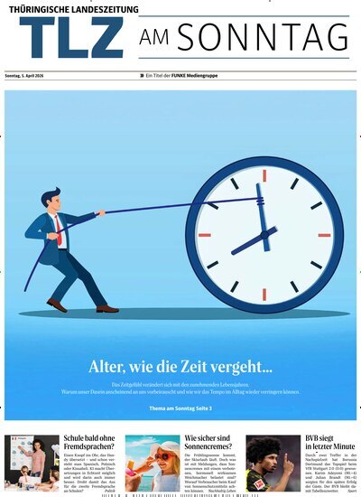 Titelbild der Ausgabe 14/2026 von Thüringische Landeszeitung TLZ am Sonntag. Diese Zeitschrift und viele weitere Zeitungsabos als Abo oder epaper bei United Kiosk online kaufen.