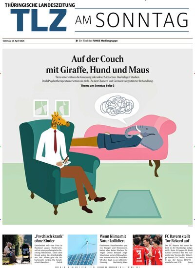 Titelbild der Ausgabe 15/2026 von Thüringische Landeszeitung TLZ am Sonntag. Diese Zeitschrift und viele weitere Zeitungsabos als Abo oder epaper bei United Kiosk online kaufen.