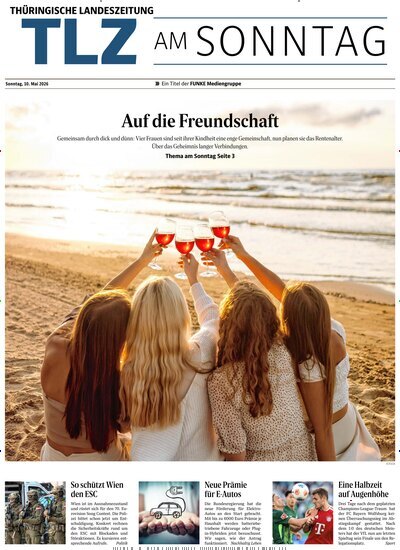 Titelbild der Ausgabe 19/2026 von Thüringische Landeszeitung TLZ am Sonntag. Diese Zeitschrift und viele weitere Zeitungsabos als Abo oder epaper bei United Kiosk online kaufen.