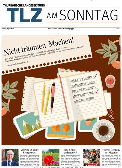 Titelbild der Ausgabe 23/2025 von Thüringische Landeszeitung TLZ am Sonntag. Diese Zeitschrift und viele weitere Zeitungsabos als Abo oder epaper bei United Kiosk online kaufen.