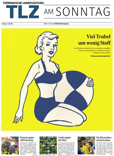 Titelbild der Ausgabe 27/2026 von Thüringische Landeszeitung TLZ am Sonntag. Diese Zeitschrift und viele weitere Zeitungsabos als Abo oder epaper bei United Kiosk online kaufen.