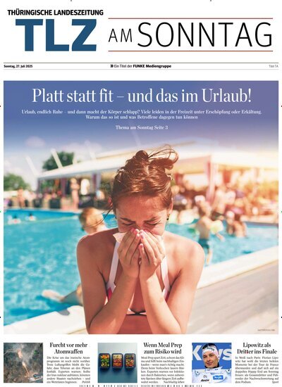 Titelbild der Ausgabe 30/2025 von Thüringische Landeszeitung TLZ am Sonntag. Diese Zeitschrift und viele weitere Zeitungsabos als Abo oder epaper bei United Kiosk online kaufen.