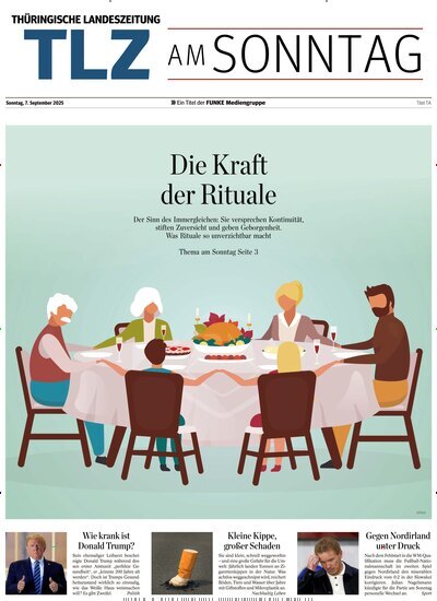 Titelbild der Ausgabe 36/2025 von Thüringische Landeszeitung TLZ am Sonntag. Diese Zeitschrift und viele weitere Zeitungsabos als Abo oder epaper bei United Kiosk online kaufen.