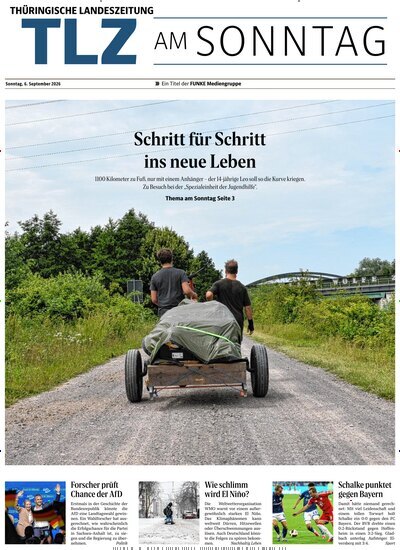 Titelbild der Ausgabe 36/2026 von Thüringische Landeszeitung TLZ am Sonntag. Diese Zeitschrift und viele weitere Zeitungsabos als Abo oder epaper bei United Kiosk online kaufen.